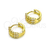 Oro Laminado Huggie Hoop, Gold Filled Style Polished, Tricolor, 02.213.0483.1.12