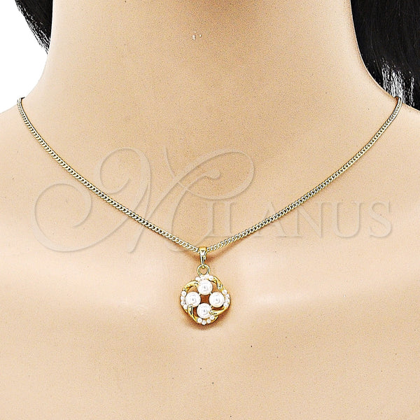 Gold Filled Ring — Earring and Pendant Adult Set with Ivory Pearl — alternate product view — SKU 152872 | Oro Laminado anillo — Earring and Pendant Adult Set with Ivory Pearl — SKU 152872
