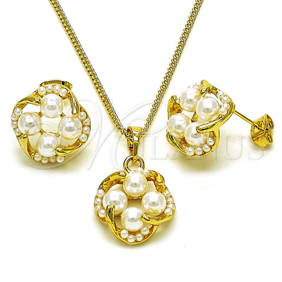 Juego de Aretes y Dije de Oro Laminado 10.379.0076 por Mayoreo, vista principal del producto