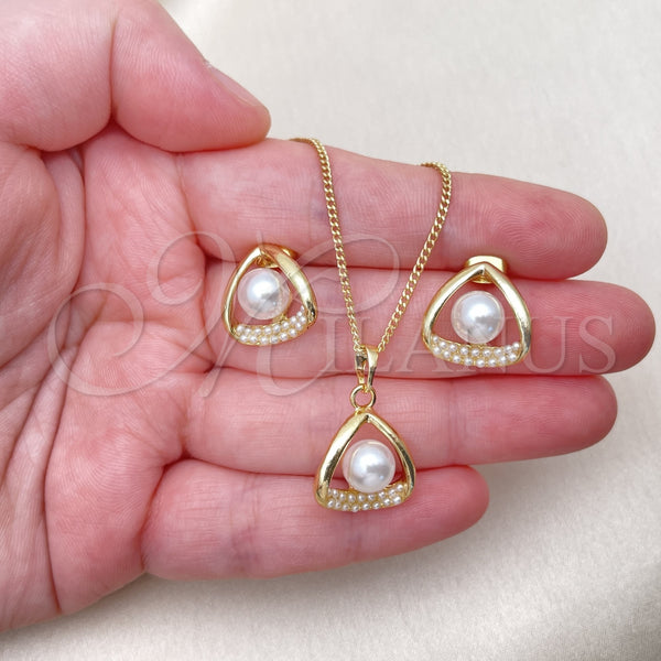 Gold Filled Ring — Earring and Pendant Adult Set with Ivory Pearl — alternate product view — SKU 152875 | Oro Laminado anillo — Earring and Pendant Adult Set with Ivory Pearl — SKU 152875