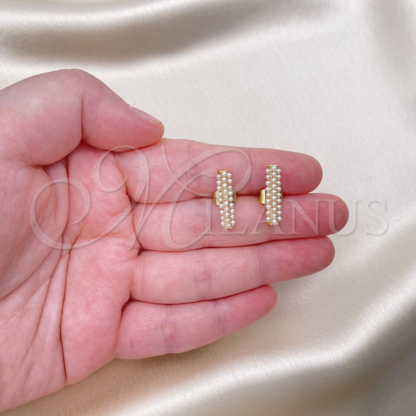 Gold Filled Ring — Stud Earring with Ivory Pearl Polished 02. — alternate product view — SKU 152880 | Oro Laminado anillo — Stud Earring with Ivory Pearl pulido 02. — SKU 152880