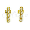 Oro Laminado Stud Earring, Gold Filled Style with Ivory Pearl, Polished, Golden Finish, 02.379.0058