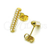 Oro Laminado Stud Earring, Gold Filled Style with Ivory Pearl, Polished, Golden Finish, 02.379.0058