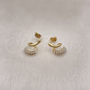Gold Filled Ring — Stud Earring Snake Design with Ivory Pearl Polished — alternate product view — SKU 152881 | Oro Laminado anillo — Stud Earring Snake diseño with Ivory Pearl pulido — SKU 152881