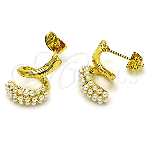 Gold Filled Ring — Stud Earring Snake Design with Ivory Pearl Polished — main product view — SKU 152881 | Oro Laminado anillo — Stud Earring Snake diseño with Ivory Pearl pulido — SKU 152881