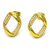 Oro Laminado Stud Earring, Gold Filled Style with Ivory Pearl, Polished, Golden Finish, 02.379.0062