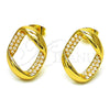 Oro Laminado Stud Earring, Gold Filled Style with Ivory Pearl, Polished, Golden Finish, 02.379.0062