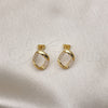 Oro Laminado Stud Earring, Gold Filled Style with Ivory Pearl, Polished, Golden Finish, 02.379.0062