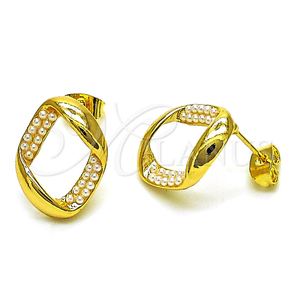 Gold Filled Ring — Stud Earring with Ivory Pearl Polished 02. — alternate product view — SKU 152884 | Oro Laminado anillo — Stud Earring with Ivory Pearl pulido 02. — SKU 152884