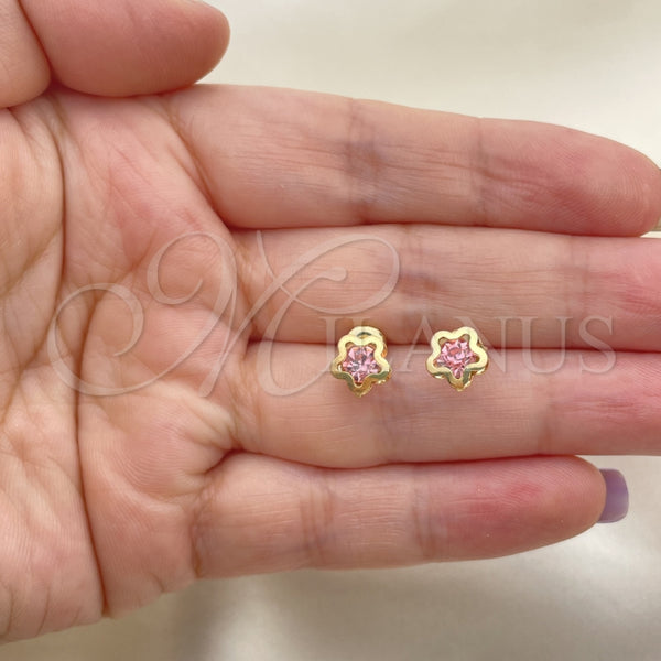 Gold Filled Ring — Stud Earring Star Design with Light Rhodolite Cubic — main product view — SKU 152901 | Oro Laminado anillo — Stud Earring estrella diseño with Light Rhodolite Cubic — SKU 152901