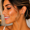 Oro Laminado Stud Earring, Gold Filled Style Star Design, with Amethyst Cubic Zirconia, Polished, Golden Finish, 02.02.0533.3