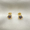 Oro Laminado Stud Earring, Gold Filled Style Star Design, with Amethyst Cubic Zirconia, Polished, Golden Finish, 02.02.0533.3