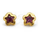 Oro Laminado Stud Earring, Gold Filled Style Star Design, with Dark Amethyst Cubic Zirconia, Polished, Golden Finish, 02.02.0533.4