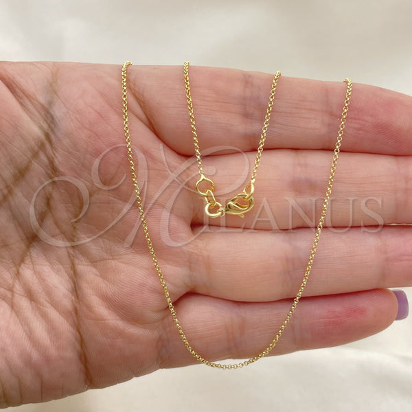 Gold Filled Necklace — Basic Necklace Rolo Design Polished 04.02. 03 MM — main product view — SKU 152908 | Oro Laminado collar — básico Necklace Rolo diseño pulido 04.02. 03 MM — SKU 152908