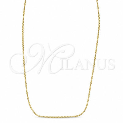 Oro Laminado Basic Necklace, Gold Filled Style Box Design, Polished, Golden Finish, 04.02.0021.18 (01 MM for wholesale, main product view