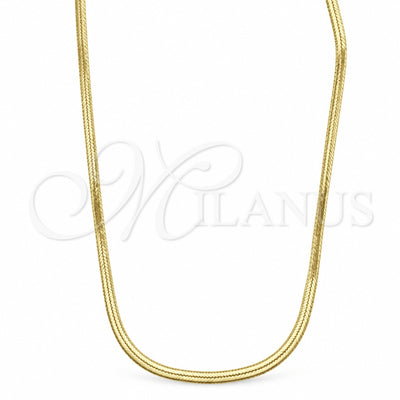 Oro Laminado Basic Necklace, Gold Filled Style Herringbone Design, Polished, Golden Finish, 03.02.0083.18 (03 MM Thickness, 18 Inches Length)