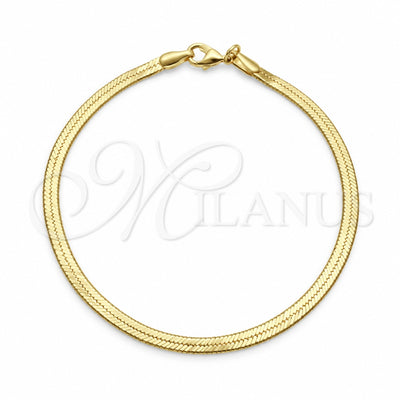Oro Laminado Basic Bracelet, Gold Filled Style Herringbone Design, Polished, Golden Finish, 03.02.0083.07 (03 for wholesale, main product view