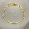 Oro Laminado Basic Bracelet, Gold Filled Style Herringbone Design, Polished, Golden Finish, 03.02.0083.1.07 (03 MM Thickness, 7 Inches Length)