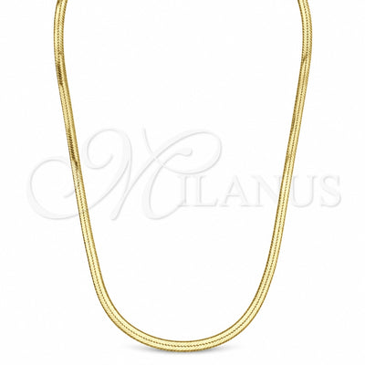 Oro Laminado Basic Necklace, Gold Filled Style Herringbone Design, Polished, Golden Finish, 03.02.0083.1.18 (03 for wholesale, main product view