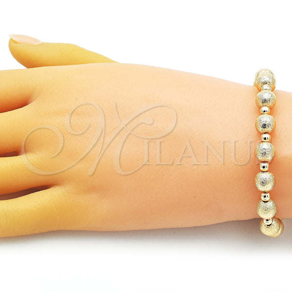 Gold Filled Bracelet — Fancy Bracelet Ball Design Matte 03.93. 08 MM — alternate product view — SKU 152927 | Oro Laminado brazalete — elegante Bracelet Ball diseño Matte 03.93. 08 MM — SKU 152927
