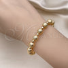 Oro Laminado Fancy Bracelet, Gold Filled Style Ball Design, Matte Finish, Golden Finish, 03.93.0019.08 (08 MM Thickness, 8 Inches Length)