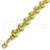 Oro Laminado Fancy Bracelet, Gold Filled Style Ball Design, Matte Finish, Golden Finish, 03.93.0019.08 (08 MM Thickness, 8 Inches Length)