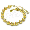 Oro Laminado Fancy Bracelet, Gold Filled Style Ball Design, Matte Finish, Golden Finish, 03.93.0019.08 (08 MM Thickness, 8 Inches Length)
