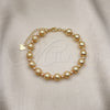 Oro Laminado Fancy Bracelet, Gold Filled Style Ball Design, Matte Finish, Golden Finish, 03.93.0019.08 (08 MM Thickness, 8 Inches Length)