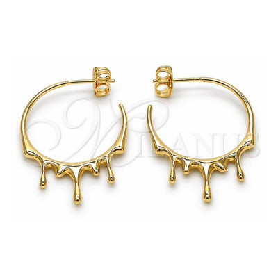 Oro Laminado Medium Hoop, Gold Filled Style Polished, Golden Finish, 02.195.0173.25