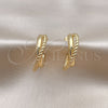 Oro Laminado Small Hoop, Gold Filled Style Rope Design, Polished, Golden Finish, 02.195.0176.25