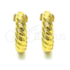 Oro Laminado Small Hoop, Gold Filled Style Diamond Cutting Finish, Golden Finish, 02.195.0177.20