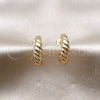 Oro Laminado Small Hoop, Gold Filled Style Diamond Cutting Finish, Golden Finish, 02.195.0177.20