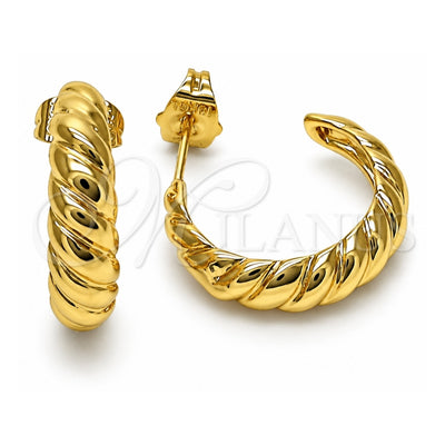 Oro Laminado Small Hoop, Gold Filled Style Diamond Cutting Finish, Golden Finish, 02.195.0177.20