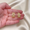 Oro Laminado Small Hoop, Gold Filled Style Rope and Twist Design, Polished, Golden Finish, 02.195.0178.20