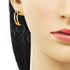 Oro Laminado Stud Earring, Gold Filled Style Polished, Golden Finish, 02.195.0179