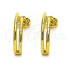 Oro Laminado Stud Earring, Gold Filled Style Polished, Golden Finish, 02.195.0179