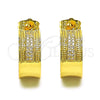 Oro Laminado Small Hoop, Gold Filled Style with White Micro Pave, Polished, Golden Finish, 02.195.0180.20