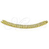 Oro Laminado Solid Bracelet, Gold Filled Style Flower Design, Diamond Cutting Finish, Golden Finish, 03.100.0072.08 (17 MM Thickness, 8 Inches Length)