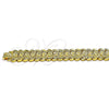 Oro Laminado Solid Bracelet, Gold Filled Style Flower Design, Diamond Cutting Finish, Golden Finish, 03.100.0072.08 (17 MM Thickness, 8 Inches Length)