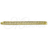 Oro Laminado Solid Bracelet, Gold Filled Style Heart Design, Diamond Cutting Finish, Golden Finish, 03.100.0073.08 (16 MM Thickness, 8 Inches Length)