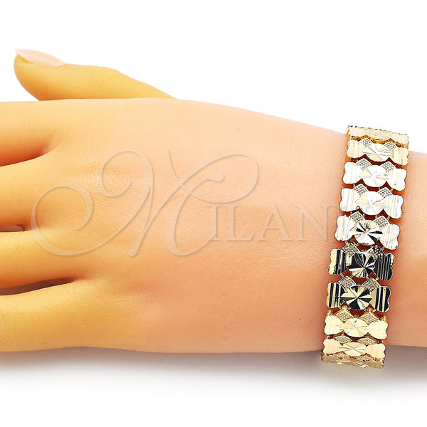 Gold Filled Bracelet — Solid Bracelet Heart Design Polished 03. 16 MM — alternate product view — SKU 152941 | Oro Laminado brazalete — Solid Bracelet corazón diseño pulido 03. 16 MM — SKU 152941