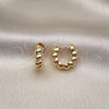 Oro Laminado Huggie Hoop, Gold Filled Style Rope and Twist Design, Polished, Golden Finish, 02.195.0186.18