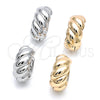 Oro Laminado Huggie Hoop, Gold Filled Style Tree Design, Polished, Golden Finish, 02.195.0187.16