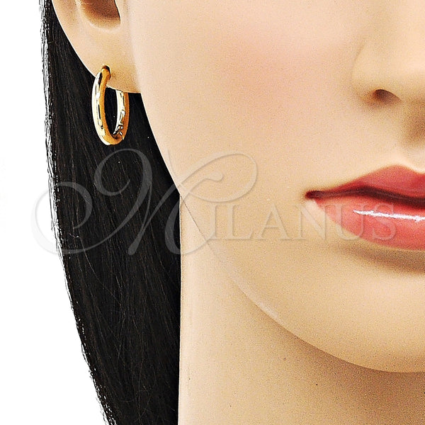 Gold Filled Hoop Earrings — Huggie Hoop Polished 02. — alternate product view — SKU 152952 | Oro Laminado aretes de aro — Huggie Hoop pulido 02. — SKU 152952