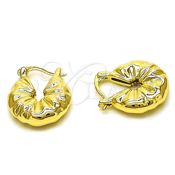 Gold Filled Hoop Earrings — Small Hoop Diamond Cutting 02. — main product view — SKU 152963 | Oro Laminado aretes de aro — Small Hoop Diamond Cutting 02. — SKU 152963
