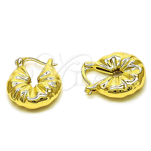 Gold Filled Hoop Earrings — Small Hoop Diamond Cutting 02. — main product view — SKU 152963 | Oro Laminado aretes de aro — Small Hoop Diamond Cutting 02. — SKU 152963