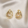 Oro Laminado Stud Earring, Gold Filled Style Polished, Golden Finish, 02.213.0529