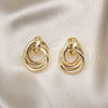 Oro Laminado Stud Earring, Gold Filled Style Polished, Golden Finish, 02.213.0529