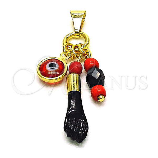 Gold Filled Pendant — Religious Pendant Figa Hand and Evil Eye Design — main product view — SKU 152966 | Oro Laminado dije — Religious Pendant Figa Hand and Evil Eye diseño — SKU 152966