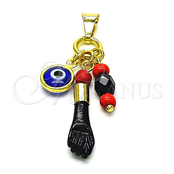Gold Filled Pendant — Religious Pendant Figa Hand and Evil Eye Design — main product view — SKU 152967 | Oro Laminado dije — Religious Pendant Figa Hand and Evil Eye diseño — SKU 152967